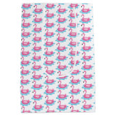 Flamingo Pool Party Roze Flamingo's Feestzak Medium Cadeauzakje (Achterkant)