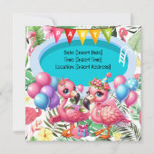 Flamingo Pool Party! Save The Date (Voorkant)