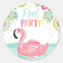 Flamingo Pool Party Sticker Tropical Pool Float