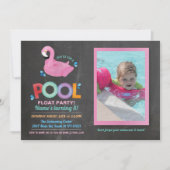 Flamingo Pool Party Verjaardag Strand Float Foto Kaart (Voorkant)