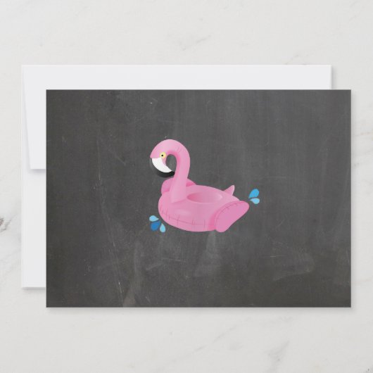 Flamingo Pool Party Verjaardag Strand Float Foto Kaart (Achterkant)