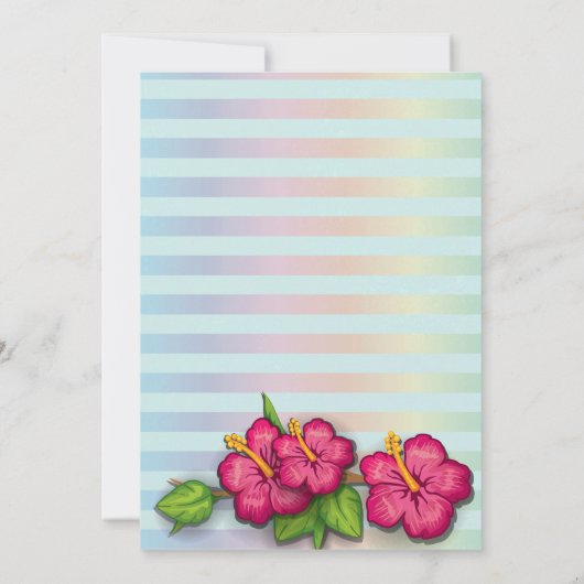 Flamingo Pool Party Verjaardag Uitnodiging Tropisc (Achterkant)