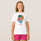 Flamingo Pop art kleurrijk T-shirt (Voorkant volledig)
