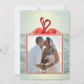 Flamingo Post- of na-huwelijks foto uitnodiging (Achterkant)