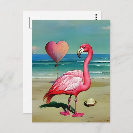 Flamingo, Postcrossing Briefkaart (Voorkant / Achterkant)