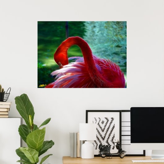 Flamingo Poster (Thuiskantoor)