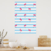 Flamingo poster, Flamingo patroon, poster van voge (Keuken)