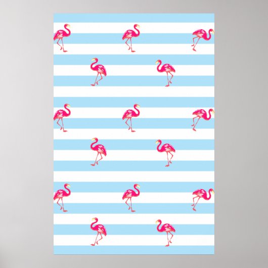 Flamingo poster, Flamingo patroon, poster van voge (Voorkant)