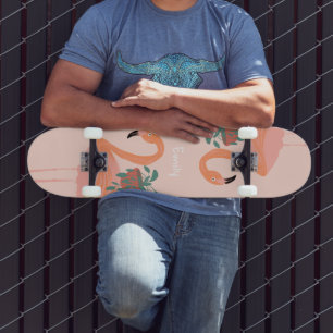 Flamingo Potplant Kunst Skateboard