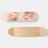 Flamingo Potted Plant Art Skateboard (Horizontaal)