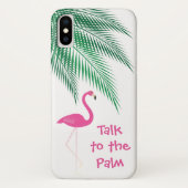 Flamingo Praat met het Palm iPhone Case (Achterkant)