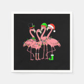 Flamingo Prettig kerstfeest Grappig Flamingo Liefh Servet (Voorkant)