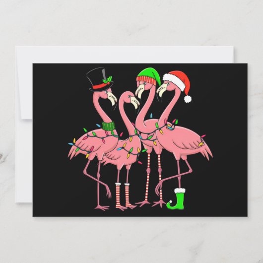 Flamingo Prettig Kerstmis Grappig Flamingo Fan Cad Feestdagenkaart (Voorkant)