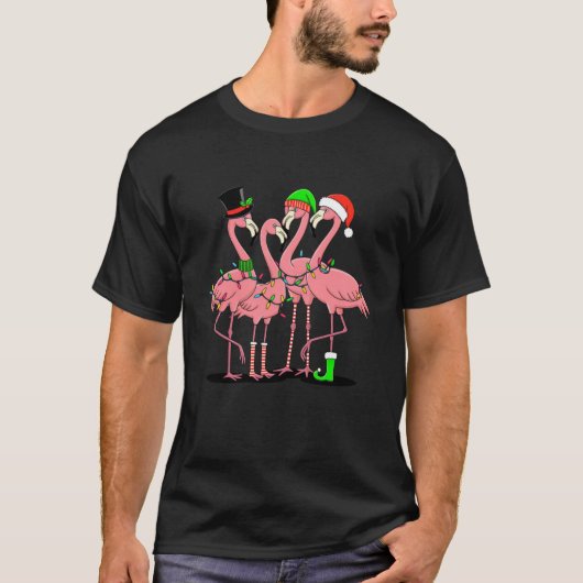 Flamingo Prettig Kerstmis Grappig Flamingo Fan Cad T-shirt (Voorkant)