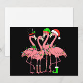 Flamingo Prettig Kerstmis Grappig Flamingo Liefheb Feestdagenkaart (Voorkant / Achterkant)