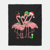 Flamingo Prettig Kerstmis Grappig Flamingo Liefheb Fleece Deken (Voorkant)