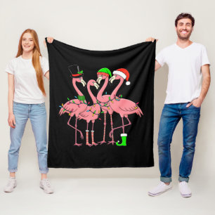 Flamingo Prettig Kerstmis Grappig Flamingo Liefheb Fleece Deken
