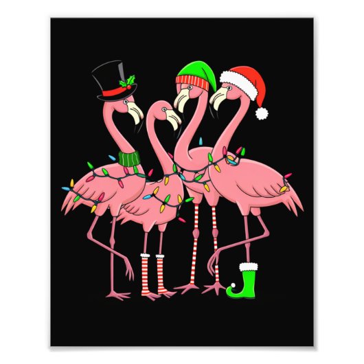 Flamingo Prettig Kerstmis Grappig Flamingo Liefheb Foto Afdruk (Voorkant)