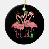 Flamingo Prettig Kerstmis Grappig Flamingo Liefheb Keramisch Ornament (Voorkant)
