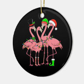 Flamingo Prettig Kerstmis Grappig Flamingo Liefheb Keramisch Ornament (Links)