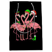 Flamingo Prettig Kerstmis Grappig Flamingo Liefheb Medium Cadeauzakje (Voorkant)