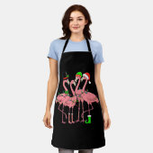 Flamingo Prettig Kerstmis Grappig Flamingo Liefheb Schort (Gedragen)