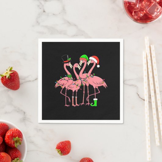 Flamingo Prettig Kerstmis Grappig Flamingo Liefheb Servet (Insitu)