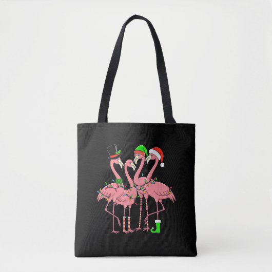 Flamingo Prettig Kerstmis Grappig Flamingo Liefheb Tote Bag (Voorkant)