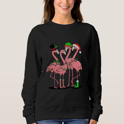 Flamingo Prettig Kerstmis Grappig Flamingo Liefheb Trui (Voorkant)