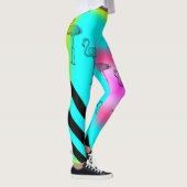 Flamingo Print Gestreepte Leggings (Rechts)
