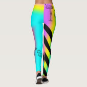 Flamingo Print Gestreepte Leggings (Achterkant)