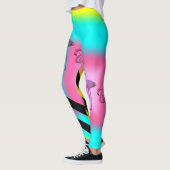 Flamingo Print Gestreepte Leggings (Links)