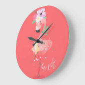 Flamingo Print Grote Klok (Hoek)