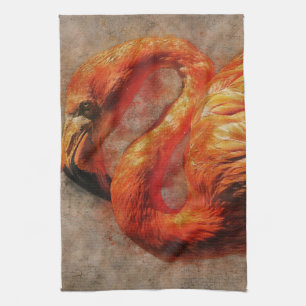 Flamingo Print Kunst Geschenken voor Flamingo li Theedoek