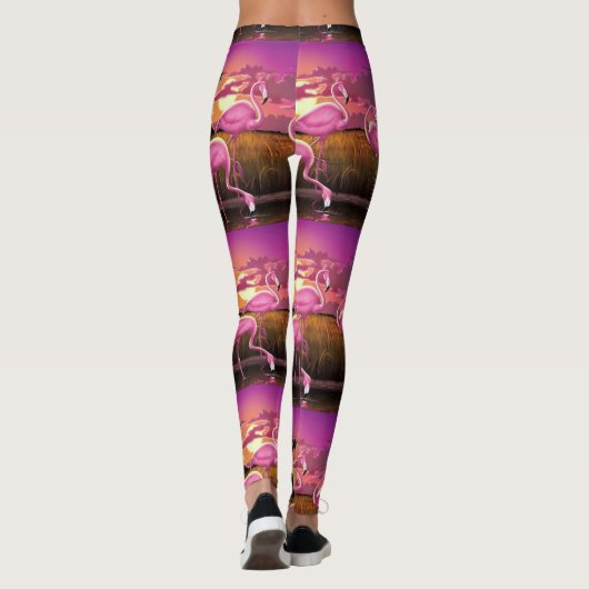 Flamingo print leggings (Achterkant)