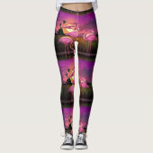 Flamingo print leggings (Voorkant)