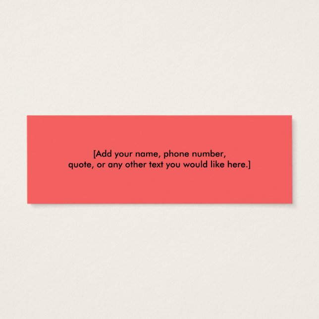 Flamingo profielkaart of Bladwijzer Mini Visitekaartjes (Achterkant)