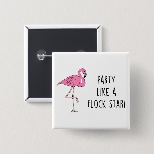 Flamingo Pun Funny Gift Vierkante Button 5,1 Cm (Voorkant /achterkant)