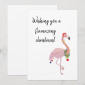 flamingo pun grappige kerst feestdagenkaart (Voorkant / Achterkant)