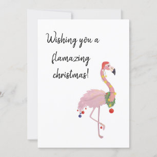 flamingo pun grappige kerst feestdagenkaart
