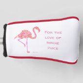 Flamingo Putter Hoesje Golfheadcover (Voorkant)