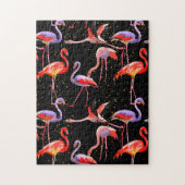 Flamingo Puzzle Colorful Birds on Black Legpuzzel (Verticaal)