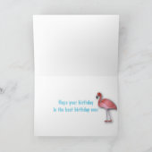 Flamingo Quatrefoil Birthday Kaart (Binnen)