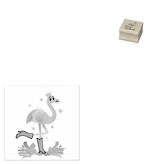 Flamingo Queen Rubberstempel (Gestempeld)
