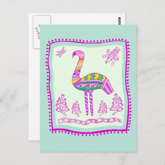 Flamingo Quilt Briefkaart (Voorkant / Achterkant)