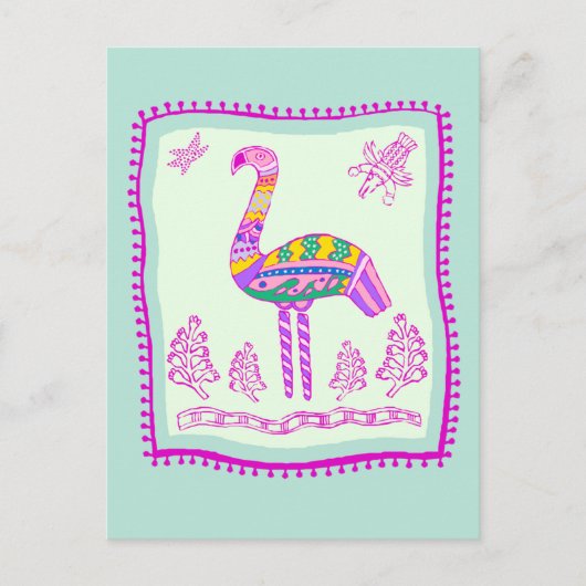 Flamingo Quilt Briefkaart (Voorkant)