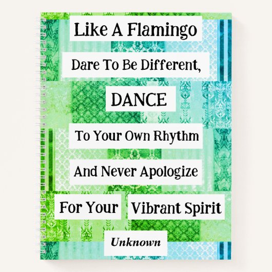 Flamingo Quote Spiral Notitieboek (Voorkant)