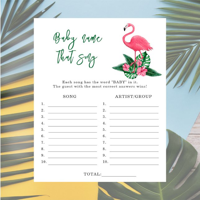 Flamingo - Raad dat liedje baby shower spel (Creator heeft geüpload)