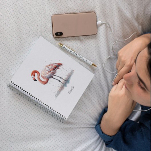 Flamingo Radiance: Tropische Waterverf Notitieboek