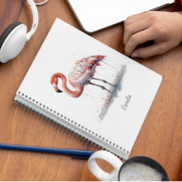 Flamingo Radiance: Tropische Waterverf Notitieboek